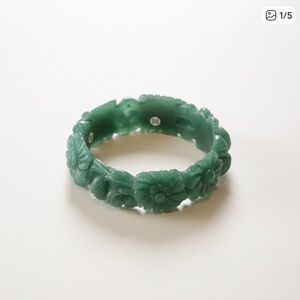 Elegant Green Jade Carved Bangle 60mm A Powerful Healing & Cleansing Stone